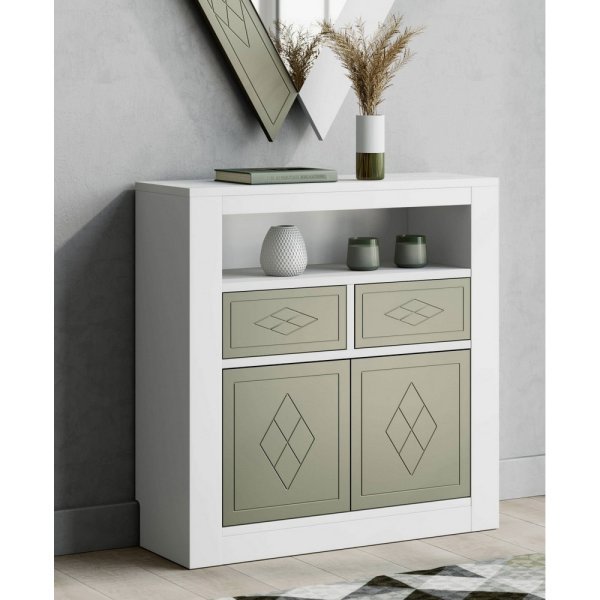 Узкая тумба NORA 3048.1 Blanco mate/Cuerda Disemobel