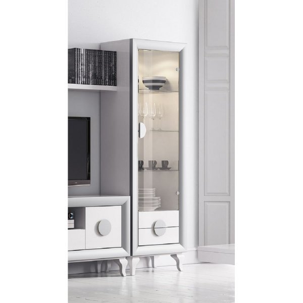 Витрина на ножках CLOE 2026 Blanco/Plata/2 Disemobel