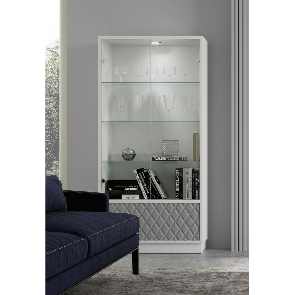 Витрина NORA 3037.6 Blanco mate/Gris Disemobel